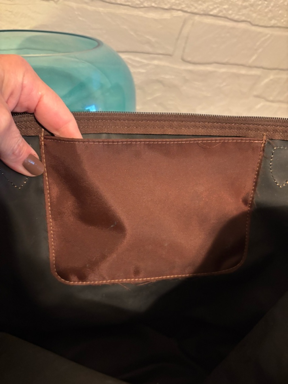 Longchamp Brown and Tan Le Pliage Large Tote - Picture 7 of 9